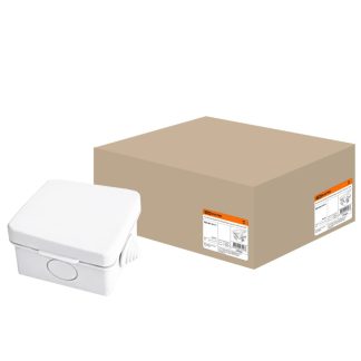 Распаячная коробка ОП 65х65х50мм, крышка, IP54, 4вх. TDM SQ1401-0111
