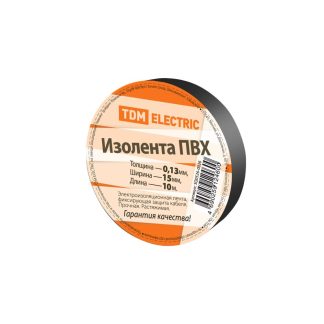 Изолента ПВХ 0,13*15мм Черная 10метров TDM SQ0526-0026