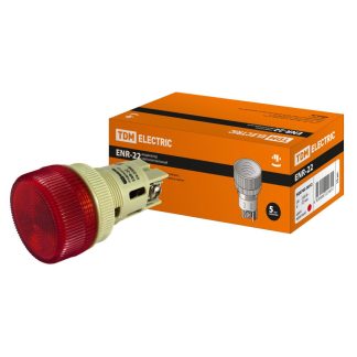 Лампа ENR-22 сигнальная d22мм красный неон/230В цилиндр TDM SQ0702-0012