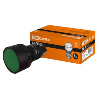 Кнопка SВ-7 «Пуск» с возвратом, 1НО, d22 мм, зеленая, IP40 TDM SQ0704-0024