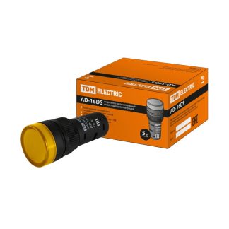Лампа AD-16DS(LED)матрица d16мм желтый 230В АС TDM SQ0702-0072